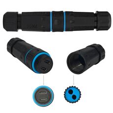 Adattatore accoppiatore impermeabile per esterni M20 con connettore dritto impermeabile tipo C a due porte da 10 Gpbs