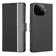 Per vivo iQOO Z9 Turbo Twill Texture Custodia in pelle con pulsanti laterali (nero)