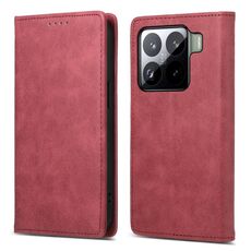 Per Xiaomi 15 Business Custodia per telefono in pelle magnetica RFID tinta unita (rosso)