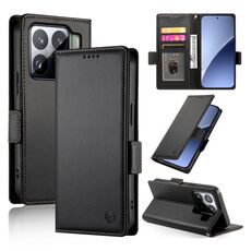 Per Xiaomi 15 Pro Custodia per telefono in pelle smerigliata magnetica con fibbia laterale (nera)
