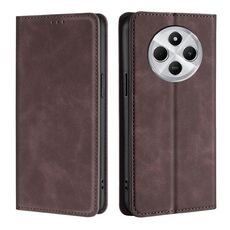 Per Redmi 14C 4G Custodia in pelle magnetica Skin Feel (marrone scuro)