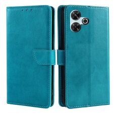 Per Redmi 13 4G Custodia per telefono in pelle con fibbia a ribalta con texture in vitello (azzurro chiaro)