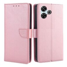Per Redmi 13 4G Custodia per telefono in pelle con fibbia a ribalta con texture in vitello (oro rosa)