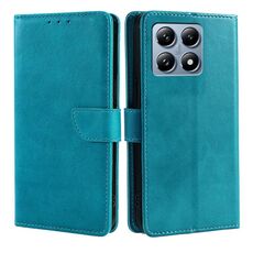 Per Xiaomi Mi 14T Pro 5G Custodia per telefono in pelle con fibbia a ribalta con texture in vitello (azzurro chiaro)