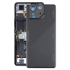 Per Asus ROG Phone 8 Pro AI2401 AI2401_A Cover posteriore in vetro originale globale con cornice per fotocamera (nero brillante)
