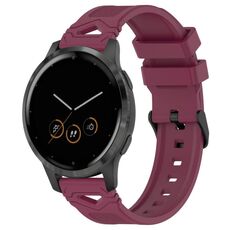 Per Garmin Watch 22mm Cinturino in silicone con fibbia nera punteggiata (rosso vino)