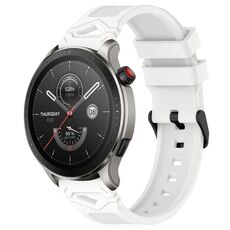 Per Amazfit Watch 22mm Cinturino in silicone con fibbia nera punteggiata (bianco)