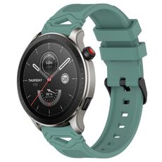 Per Amazfit Watch 22mm Cinturino in silicone con fibbia nera punteggiata (verde oliva)
