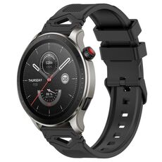 Per Amazfit 22mm Cinturino in silicone con fibbia nera punteggiata (nero)