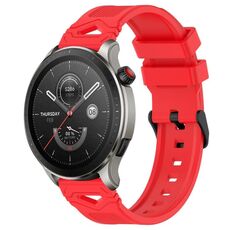 Per Amazfit 22mm Cinturino in silicone con fibbia nera punteggiata (rosso)