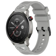 Per Amazfit Watch 22mm Cinturino in silicone con fibbia nera punteggiata (grigio)