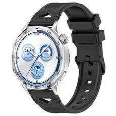 Per Huawei Watch 22mm Cinturino in silicone con fibbia nera punteggiata (nero)