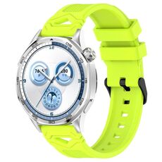 Per Huawei Watch 22mm Cinturino in silicone con fibbia nera punteggiata (verde lime)