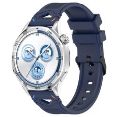 Per Huawei Watch 22mm Cinturino in silicone con fibbia nera punteggiata (due colori + blu notte)
