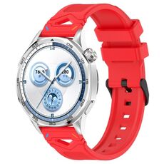 Per Huawei Watch 22mm Cinturino in silicone con fibbia nera punteggiata (due colori + rosso)