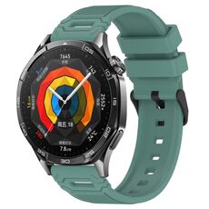 Per Huawei Watch 22mm Vertical Pattern Black Buckle Silicone Watch Band (Verde Oliva)