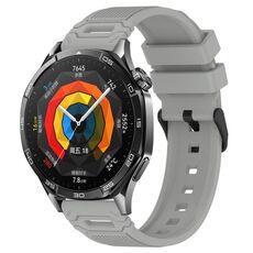 Per Huawei Watch 22mm Vertical Pattern Black Buckle Silicone Watch Band (Grigio)