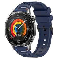 Per Huawei Watch 22mm Vertical Pattern Black Buckle Silicone Watch Band (due colori + blu notte)