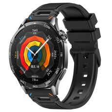 Per Huawei Watch 22mm Vertical Pattern Black Buckle Silicone Watch Band (due colori + nero)