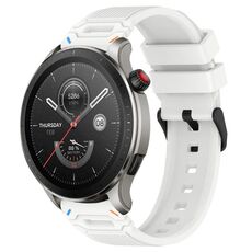 Per Amazfit Watch 22mm Vertical Pattern Black Buckle Silicone Watch Band (due colori + bianco)