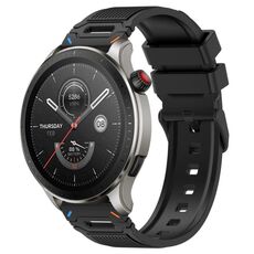 Per Amazfit Watch 22mm Vertical Pattern Black Buckle Silicone Watch Band (due colori + nero)