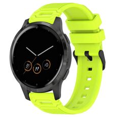 Per Garmin Watch 22mm Vertical Pattern Black Buckle Silicone Watch Band (verde lime)