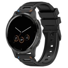 Per Garmin Watch 22mm Vertical Pattern Black Buckle Silicone Watch Band (due colori + nero)
