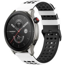 Per Amazfit Watch 22mm Tre File Foro Due Colori Cinturino in Silicone per Orologio (Bianco+Nero)