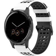 Per Garmin Watch 22mm Tre file fori Due colori cinturino in silicone (bianco + nero)