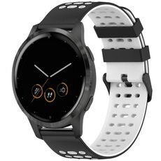 Per Garmin Watch 22mm Tre file fori Due colori cinturino in silicone (nero + bianco)