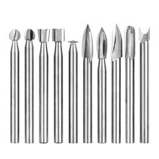 10 pezzi/set elettrico intaglio del legno radice intaglio utensili lavorazione del legno incisione lucidatura utensili teste frese punte trapano