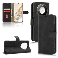 Custodia per telefono in pelle magnetica con chiusura magnetica per Honor X60 5G (nera)