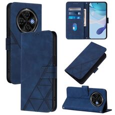 Per Tecno Spark 30C 5G / Pop 9 5G Custodia a tracolla in pelle con stampa 3D (blu)