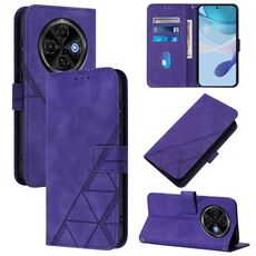 Per Tecno Spark 30C 5G / Pop 9 5G Custodia a tracolla in pelle con stampa 3D (viola)