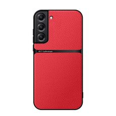 Per Samsung Galaxy S22 5G Custodia per telefono antiurto magnetica in pelle Litchi con copertura totale (rossa)