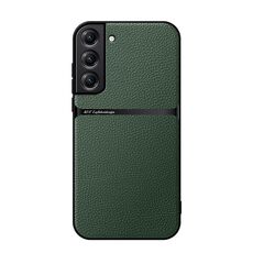 Per Samsung Galaxy S22 5G Custodia per telefono antiurto magnetica in pelle Litchi con copertura totale (verde)
