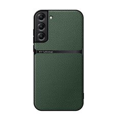 Per Samsung Galaxy S22+ 5G Custodia per telefono antiurto magnetica in pelle Litchi a copertura totale (verde)