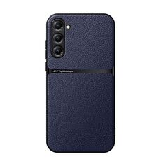 Per Samsung Galaxy S23 FE 5G Custodia per telefono antiurto magnetica in pelle Litchi con copertura totale (blu navy)