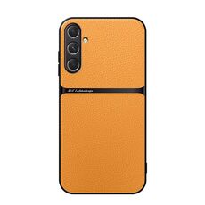 Per Samsung Galaxy S24 FE 5G Custodia per telefono antiurto magnetica in pelle Litchi con copertura completa (giallo)