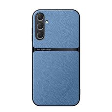 Per Samsung Galaxy S24 FE 5G Custodia per telefono antiurto magnetica in pelle Litchi con copertura totale (blu)