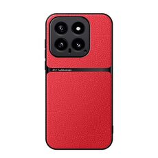 Per Xiaomi 14 Custodia per telefono antiurto magnetica in pelle Litchi con copertura completa (rossa)