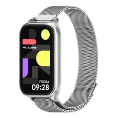 Per Xiaomi Smart Band 9 Active / Redmi Band 3 Mijobs Metal Shell Milan Cinturino per orologio magnetico (argento)