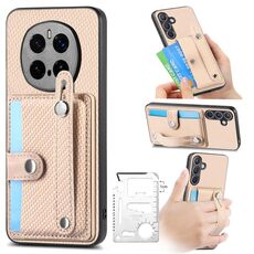 Per Honor Magic7 Pro cinturino da polso cavalletto portafoglio carta cover posteriore custodia per telefono con coltello utensile (cachi)