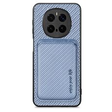 Custodia per telefono Magsafe in pelle e fibra di carbonio per Honor Magic 7 Pro (blu)