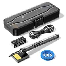 Set saldatore con display digitale USB, 5 velocità, temperatura regolabile, edizione standard, grigio