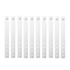 10 pezzi/confezione 125mm fascetta in silicone 4 fori avvolgicavo (bianco)