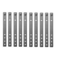 10 pezzi/confezione 125mm fascetta in silicone 4 fori avvolgicavo (grigio)