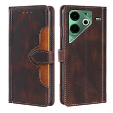 Per Tecno Pova 6 Neo 4G Custodia in pelle con fibbia magnetica Skin Feel (marrone)