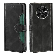 Per Tecno Spark 30C 4G Custodia in pelle con fibbia magnetica Skin Feel (nero)