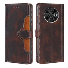 Per Tecno Spark 30C 4G Custodia in pelle con fibbia magnetica Skin Feel (marrone)